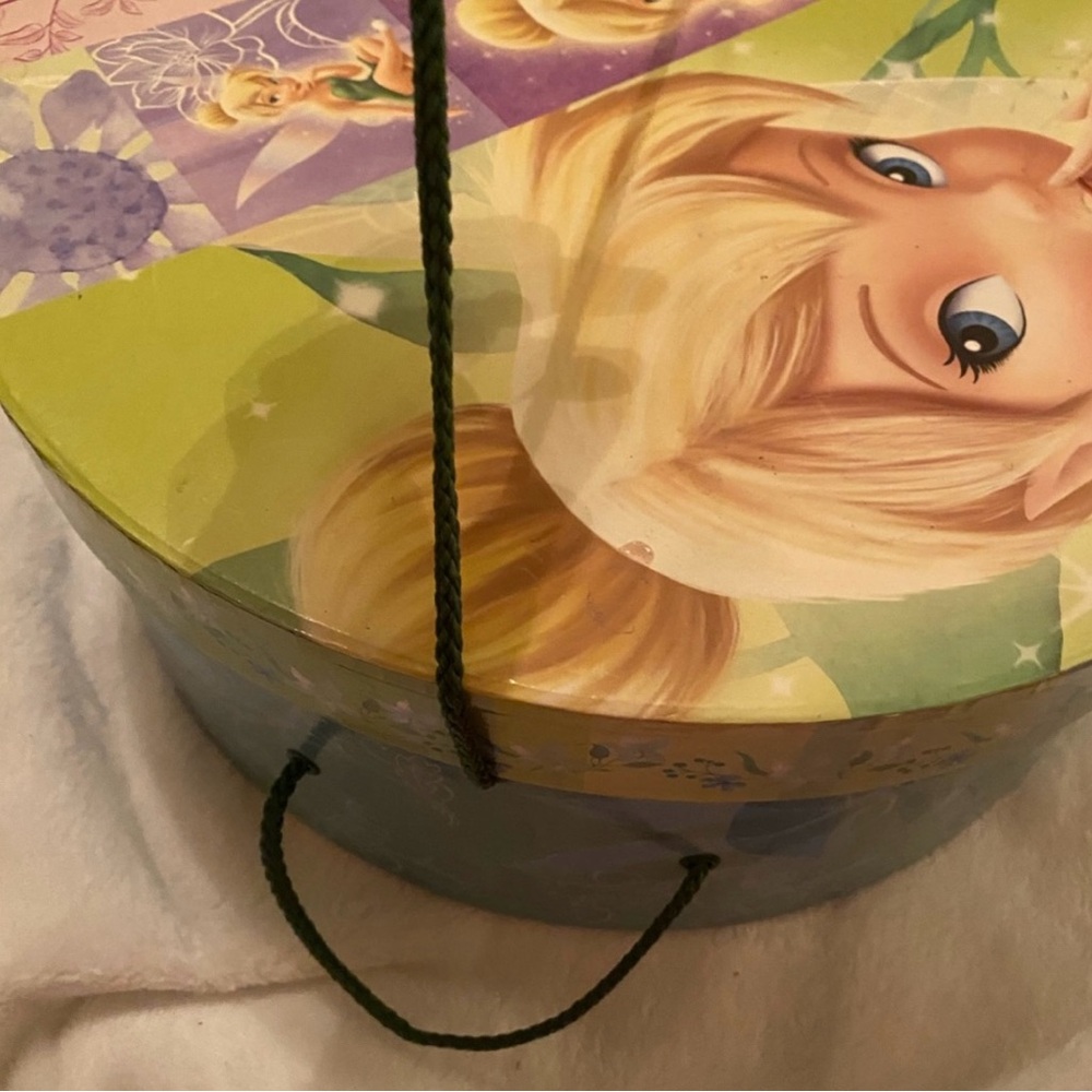 Disney Cinderella and Fairy Godmother Sculpture plate w/ Large Tinkerbell box - Picture 3 of 6